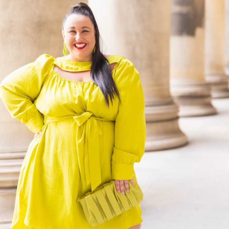 Chartreuse Open Front and Back Dress NWT