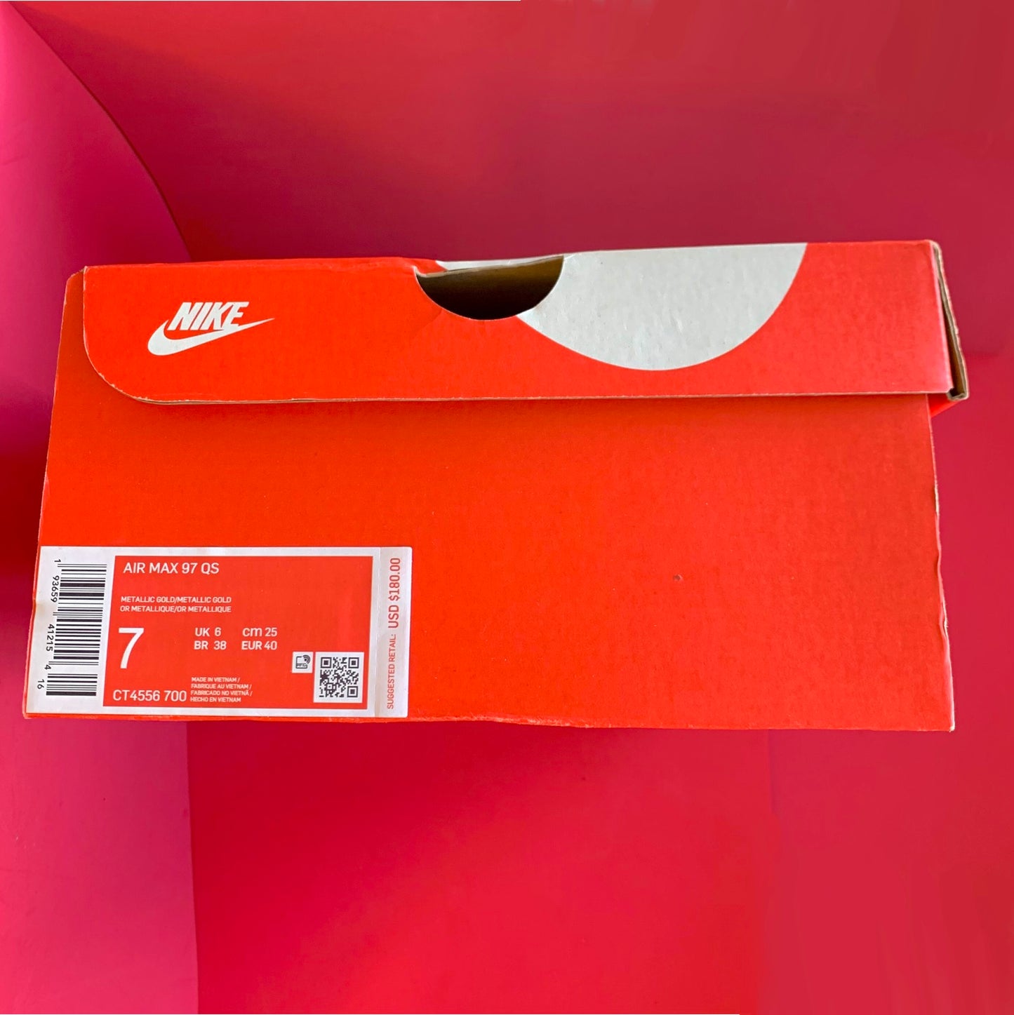 Sz M7 Air Max 97 QS Metallic Gold Sneakers