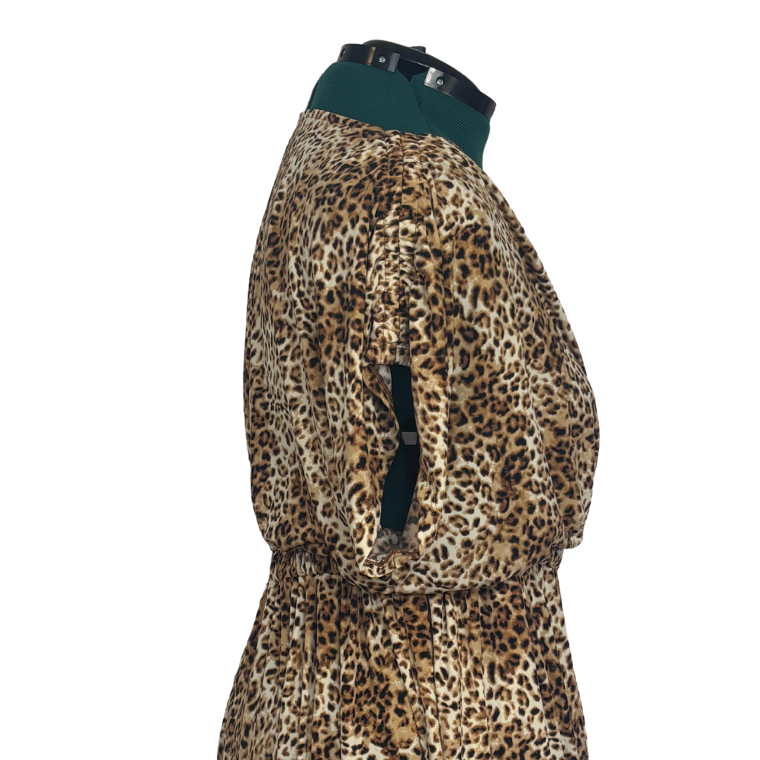 Lane Bryant Leopard Print Jumpsuit with Shoulder Ruching