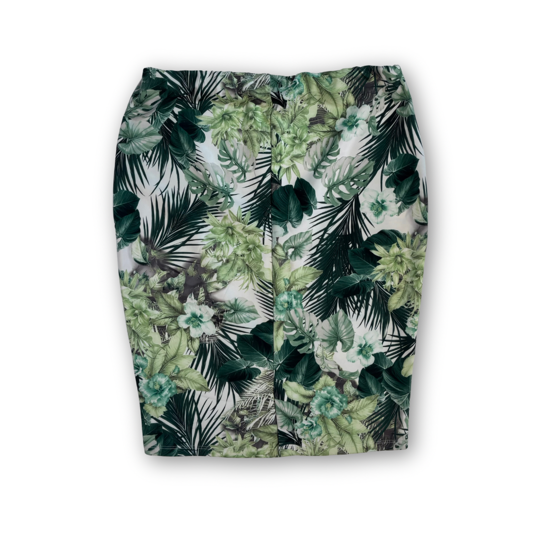 Tropical Print Pencil Skirt