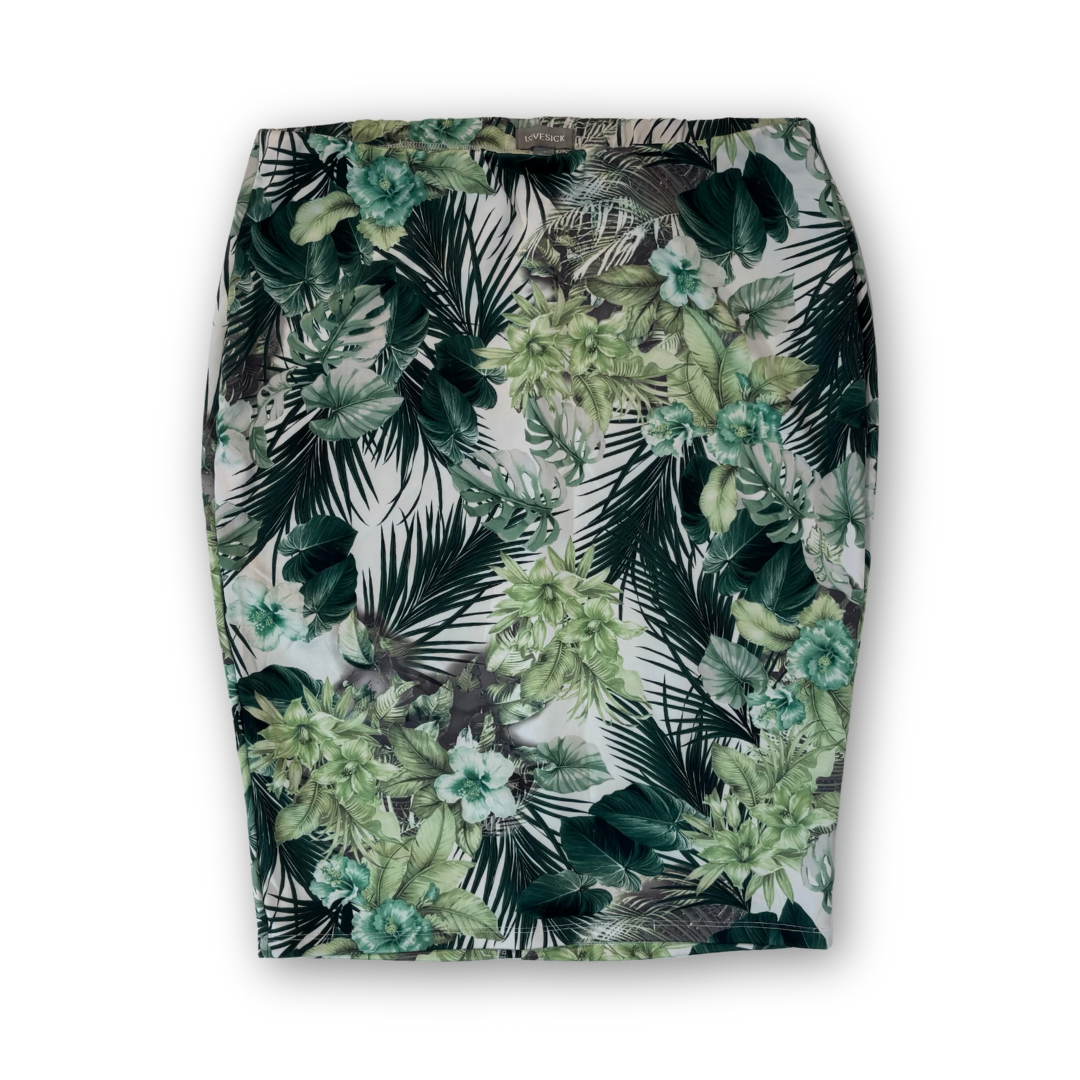 Tropical Print Pencil Skirt