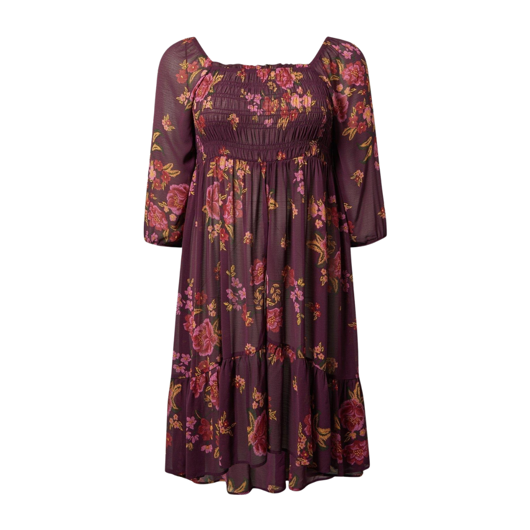 Torrid Burgundy Floral Split Front Tunic Top