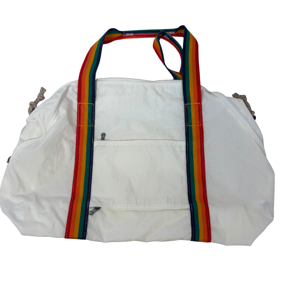Kipling White and Rainbow Weekender Bag