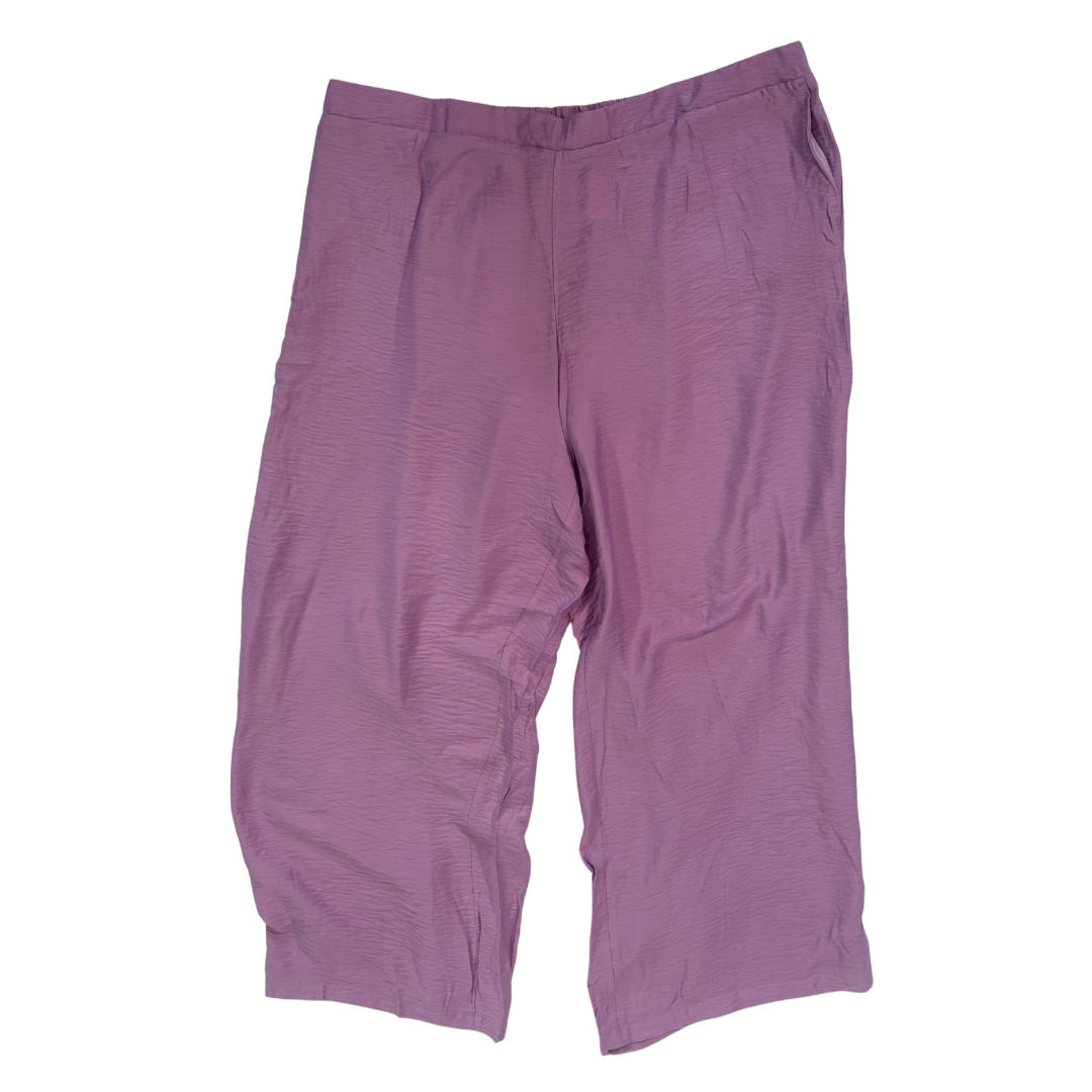 Eloquii Purple Wide Leg Linen Ankle Pants
