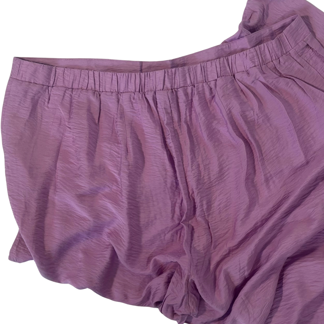 Eloquii Purple Wide Leg Linen Ankle Pants