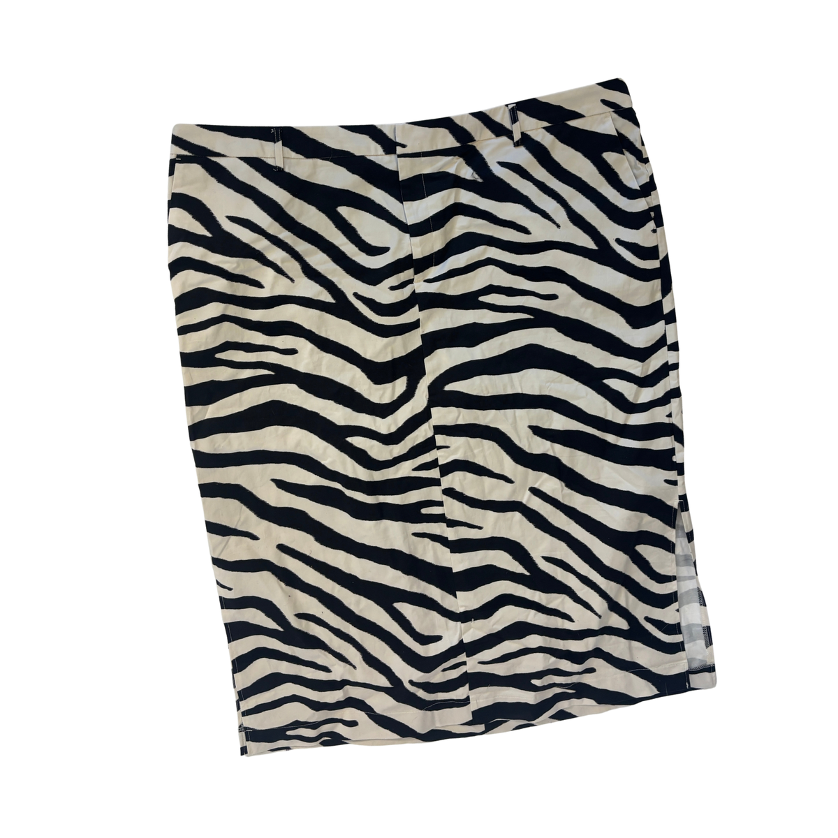 Eloquii Black and White Zebra Print Midi Skirt