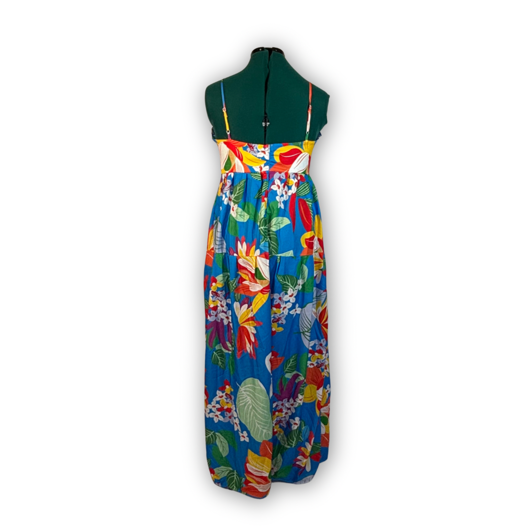 Tropical Floral Print Maxi Dress