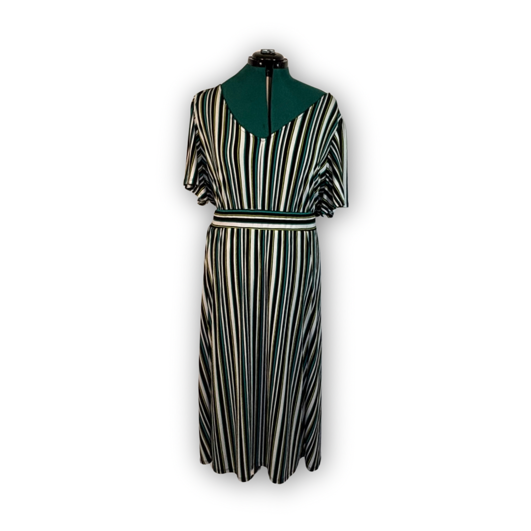 Torrid Black and Teal Striped Midi Dress