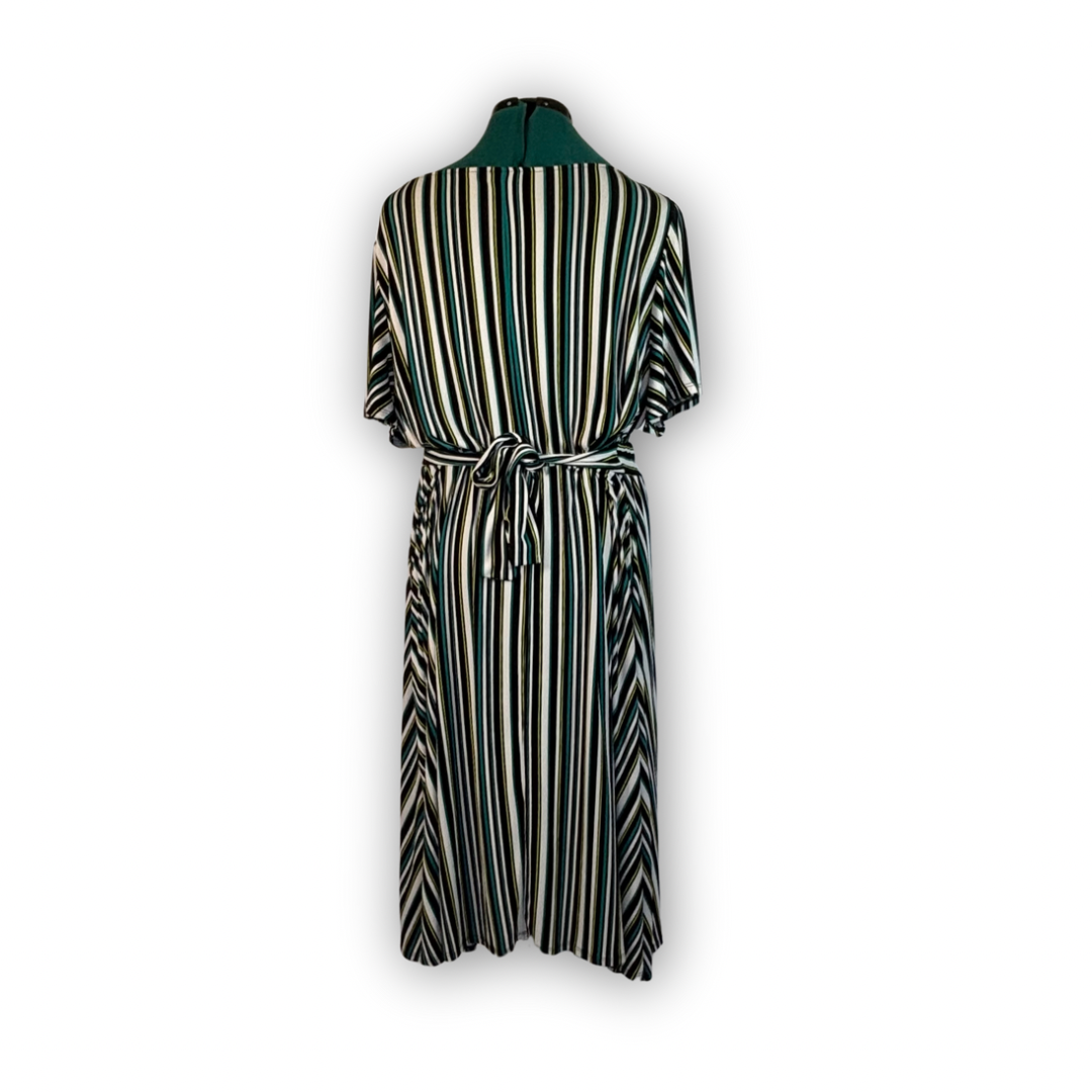 Torrid Black and Teal Striped Midi Dress