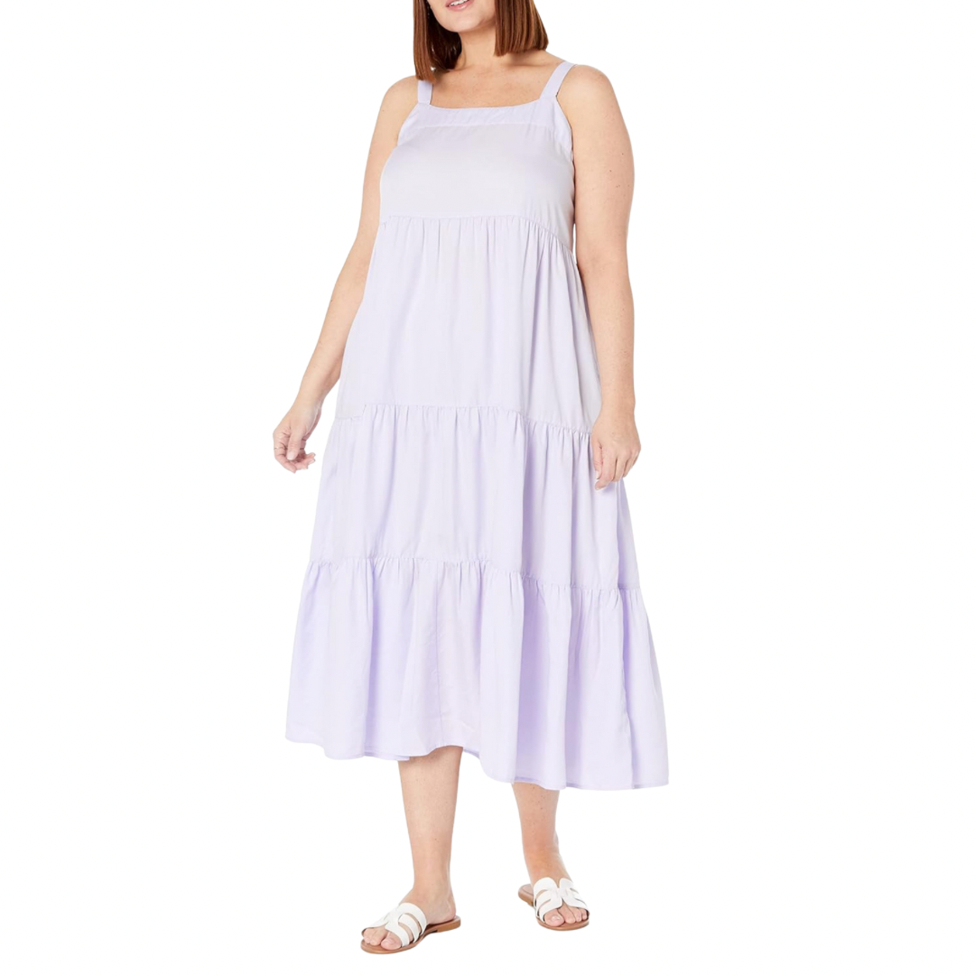 Dusty Purple Sleeveless Midi Dress