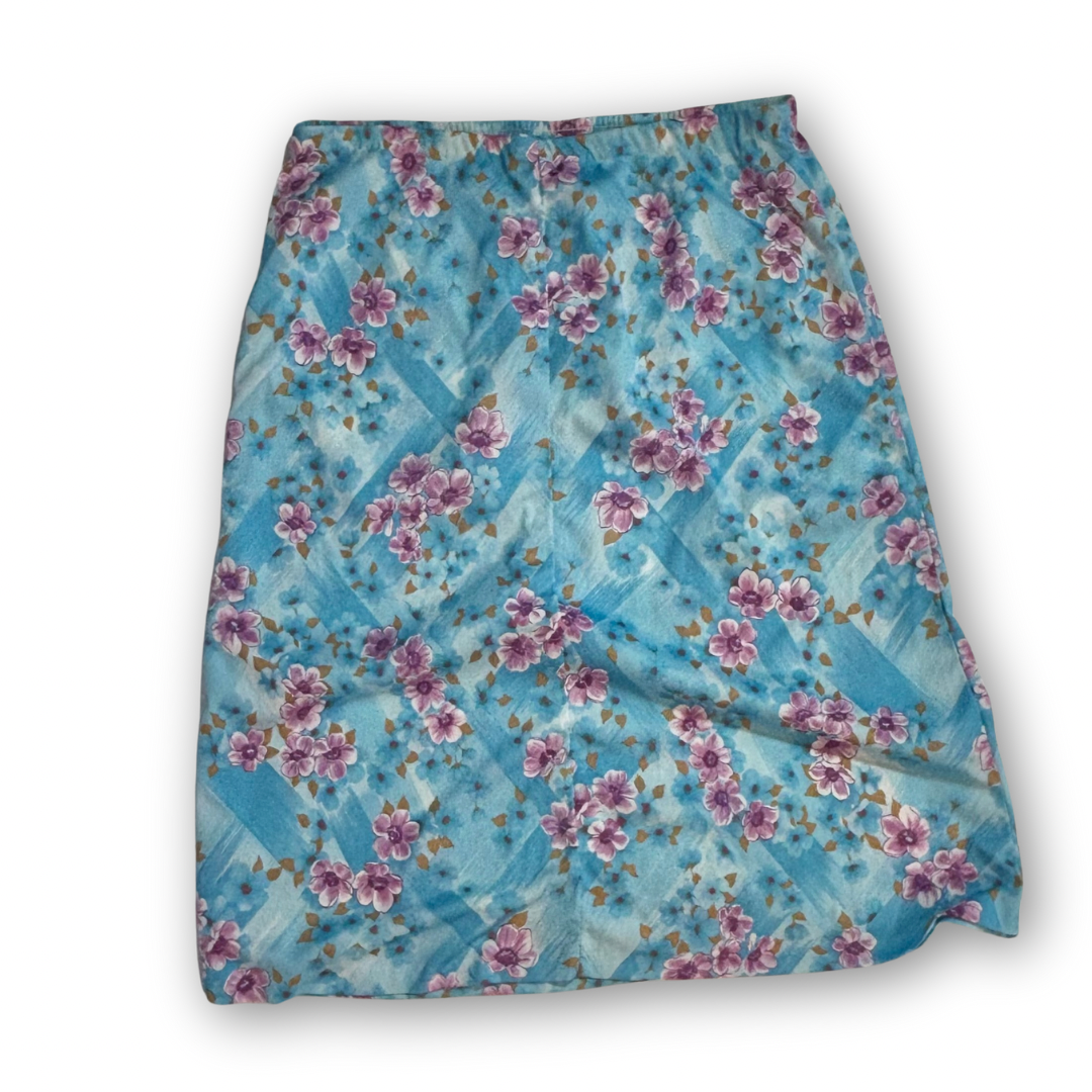 Vintage Blue with Purple Floral Skirt