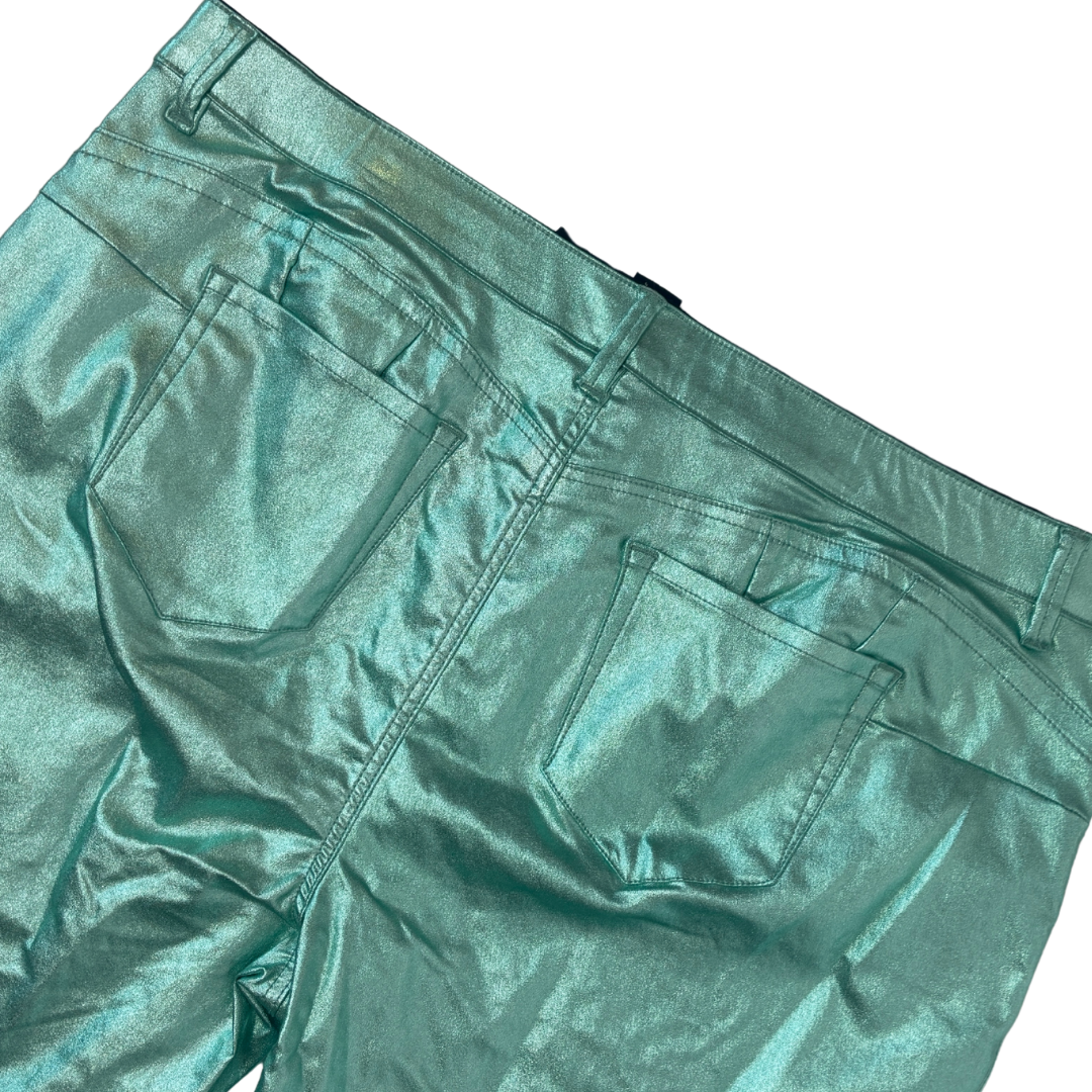 Mint Green Metallic "Denim" Pants NWT