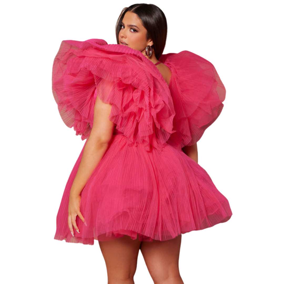 Campy Pink Tulle Mini Dress NWT
