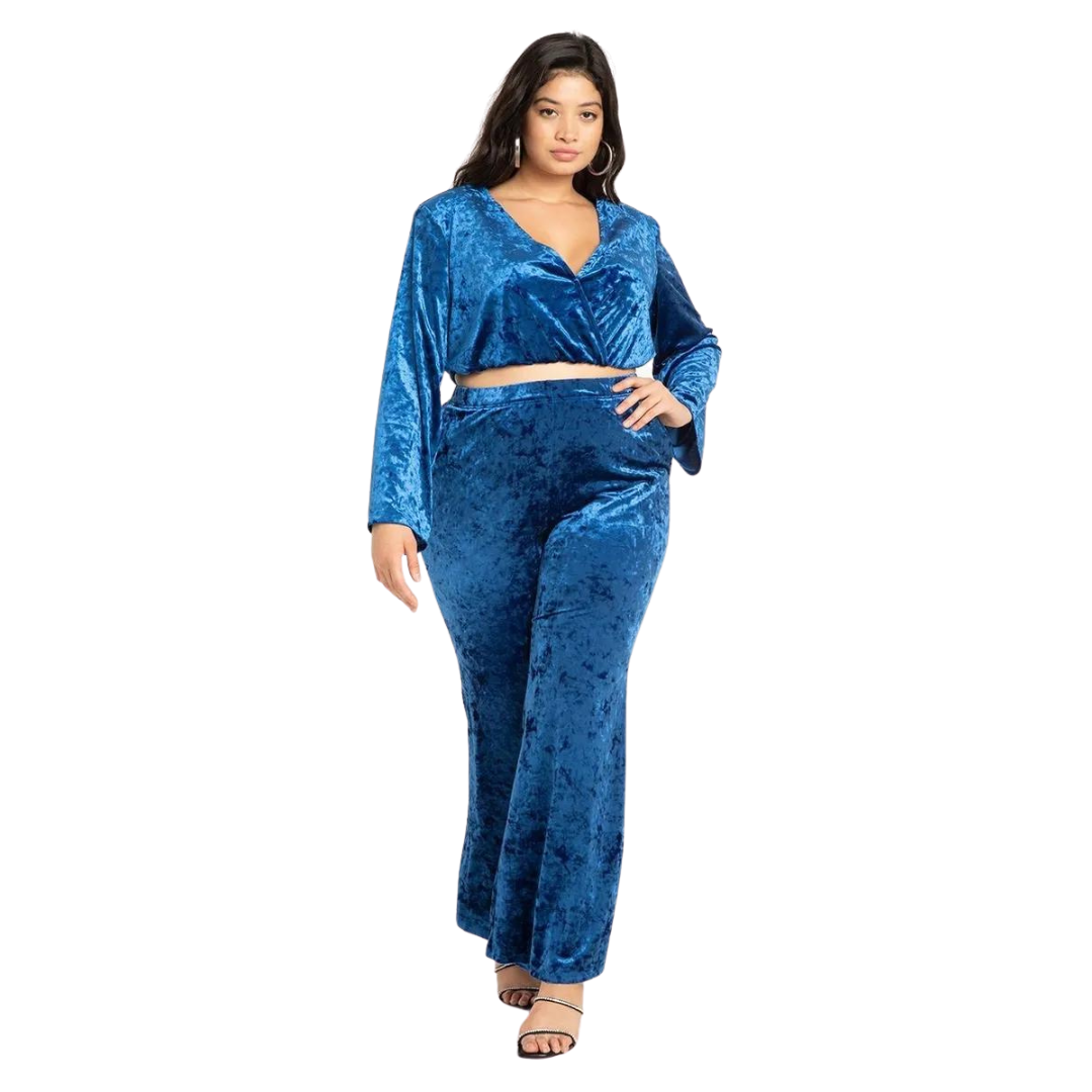 Blue Velvet Two Piece Set NWT