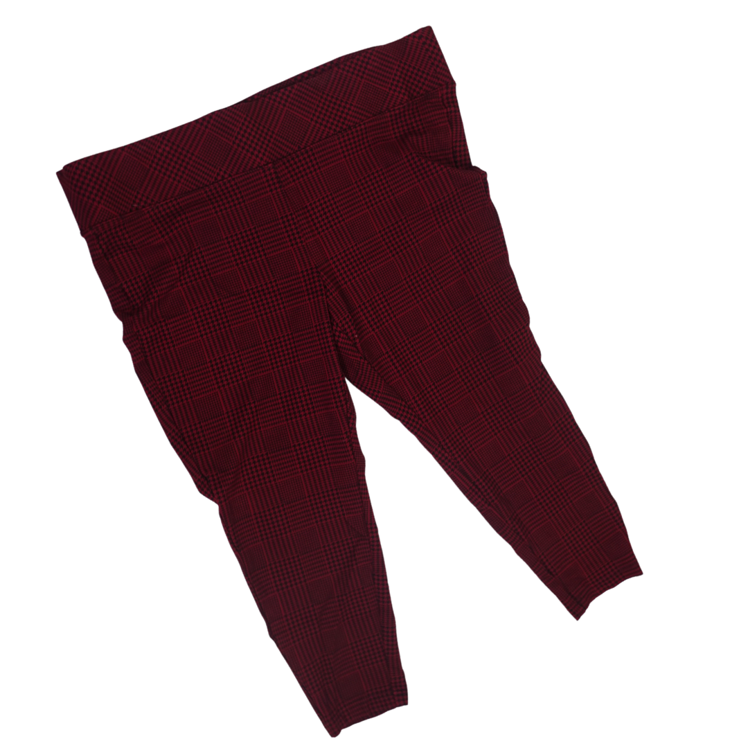Red and Black Houndstooth Ponte Pants