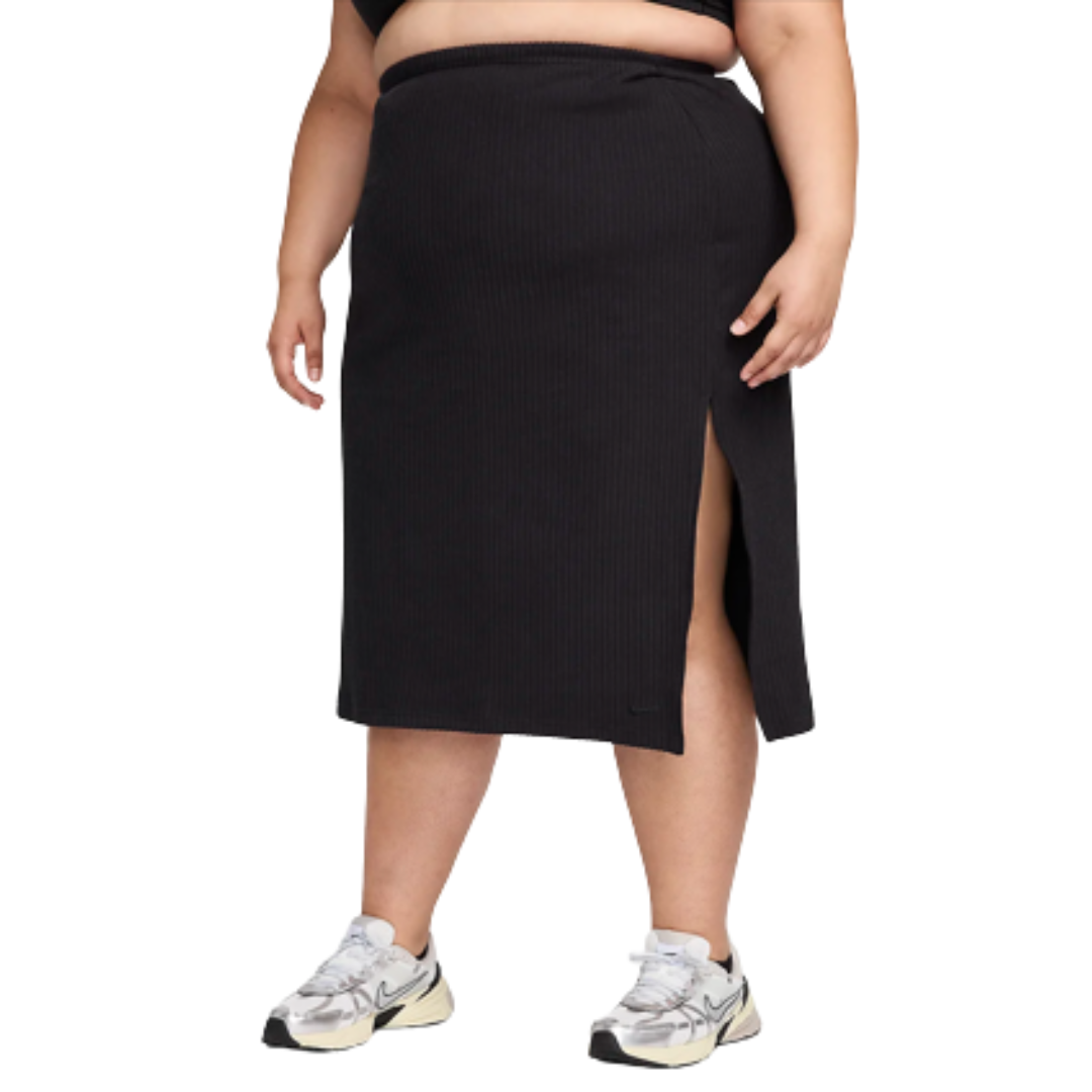 Nike Black Ribbed Midi Skirt