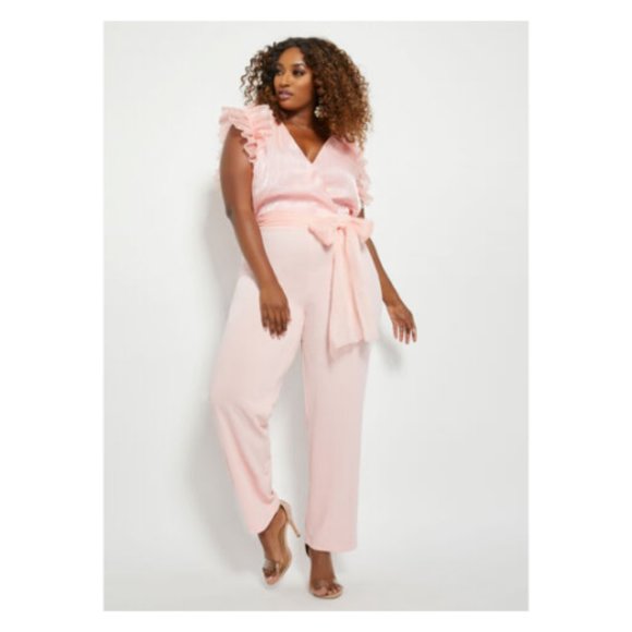 Light Pink Ruffled Jumpsuit NWT