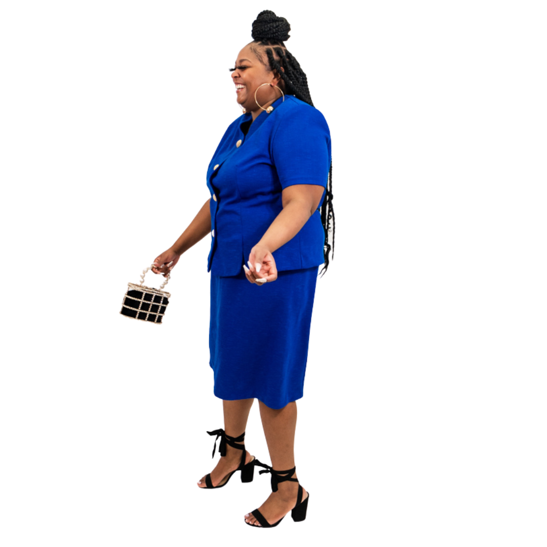 Vintage Cobalt Blue Two-Piece Set