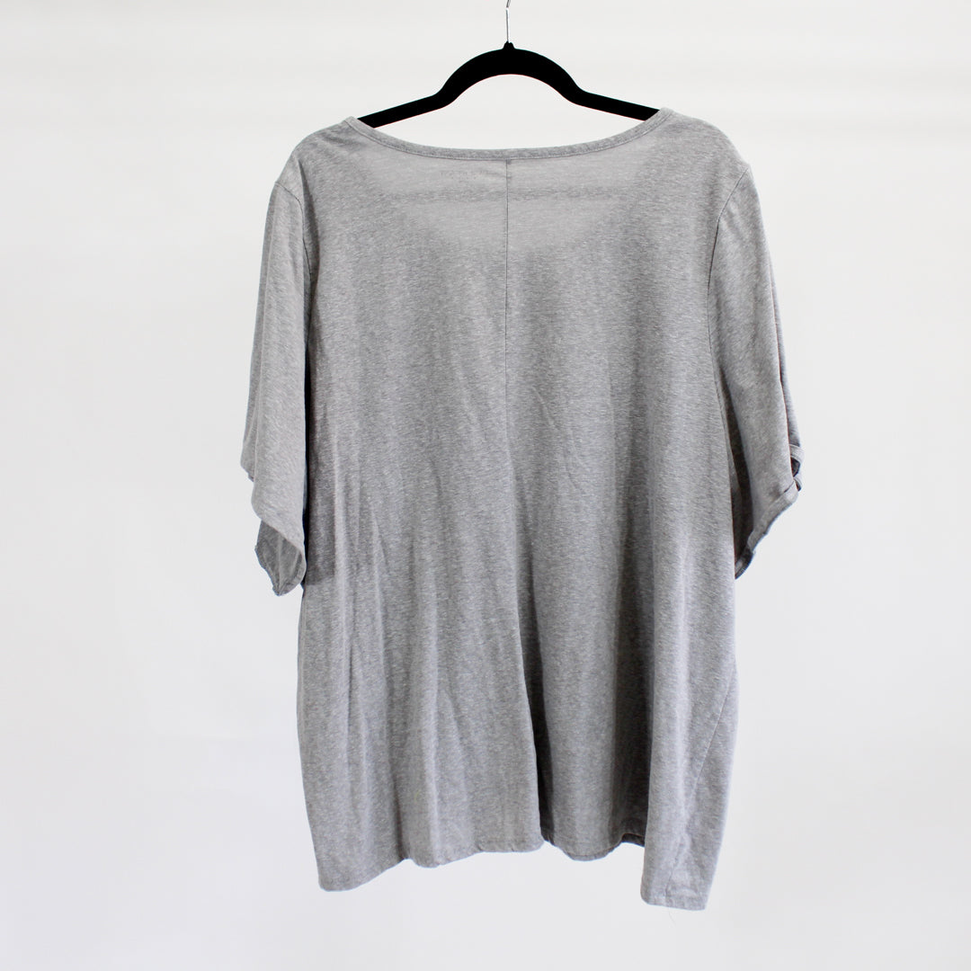 Grey Top with Pearl Detail