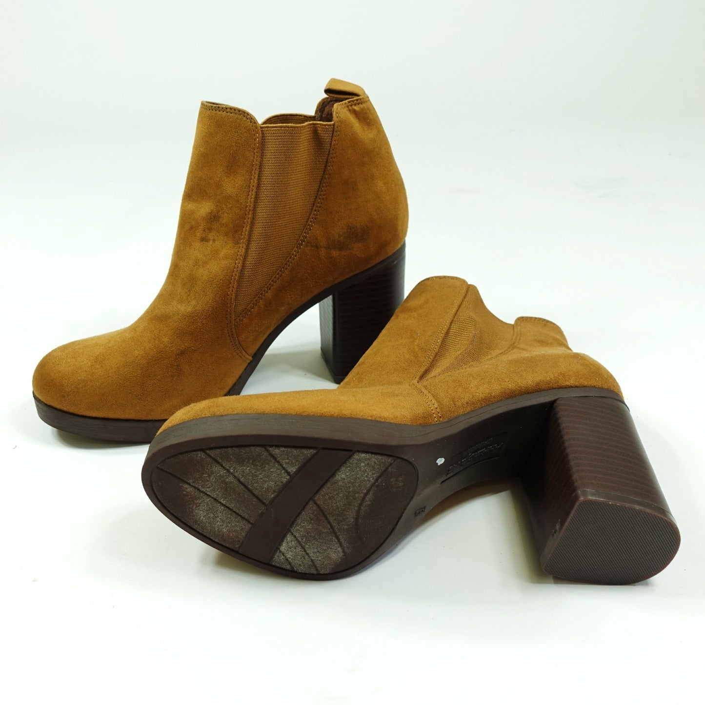 Chunky Suede Platform Heeled Boots