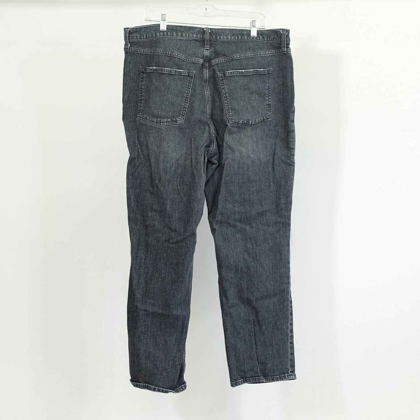 Grey Straight Leg Destructed Jeans