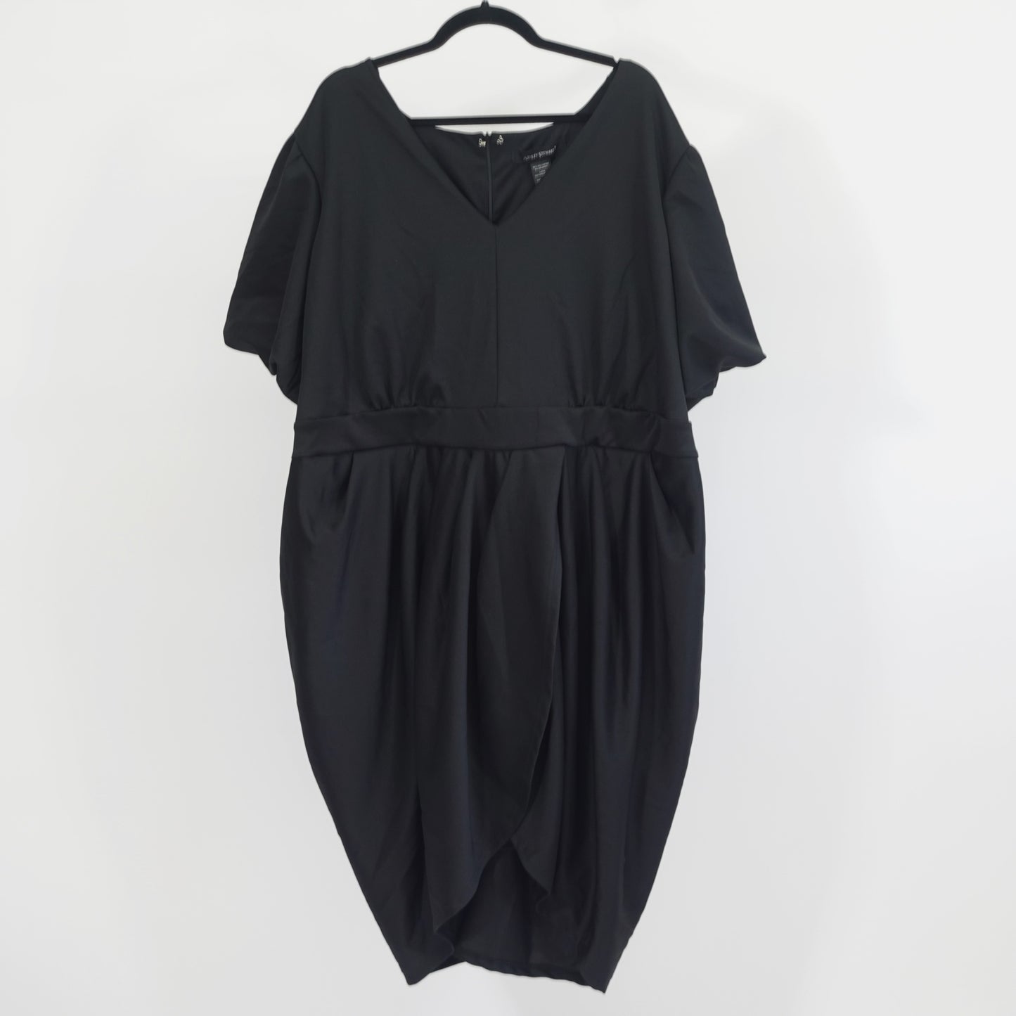 Black Balloon Sleeve Wrap Dress NWT