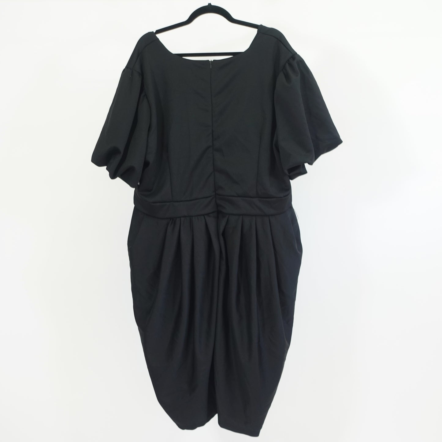 Black Balloon Sleeve Wrap Dress NWT