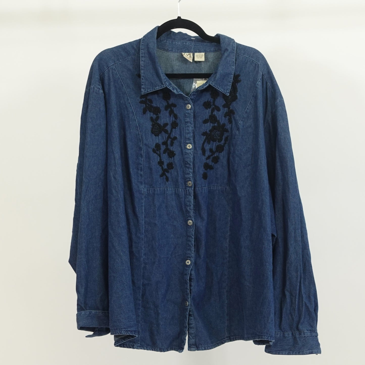 Vintage Embroidered Chambray Button-Up