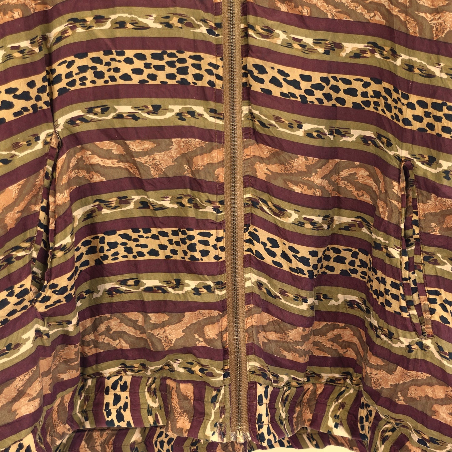 Vintage Silk Animal Print Windbreaker