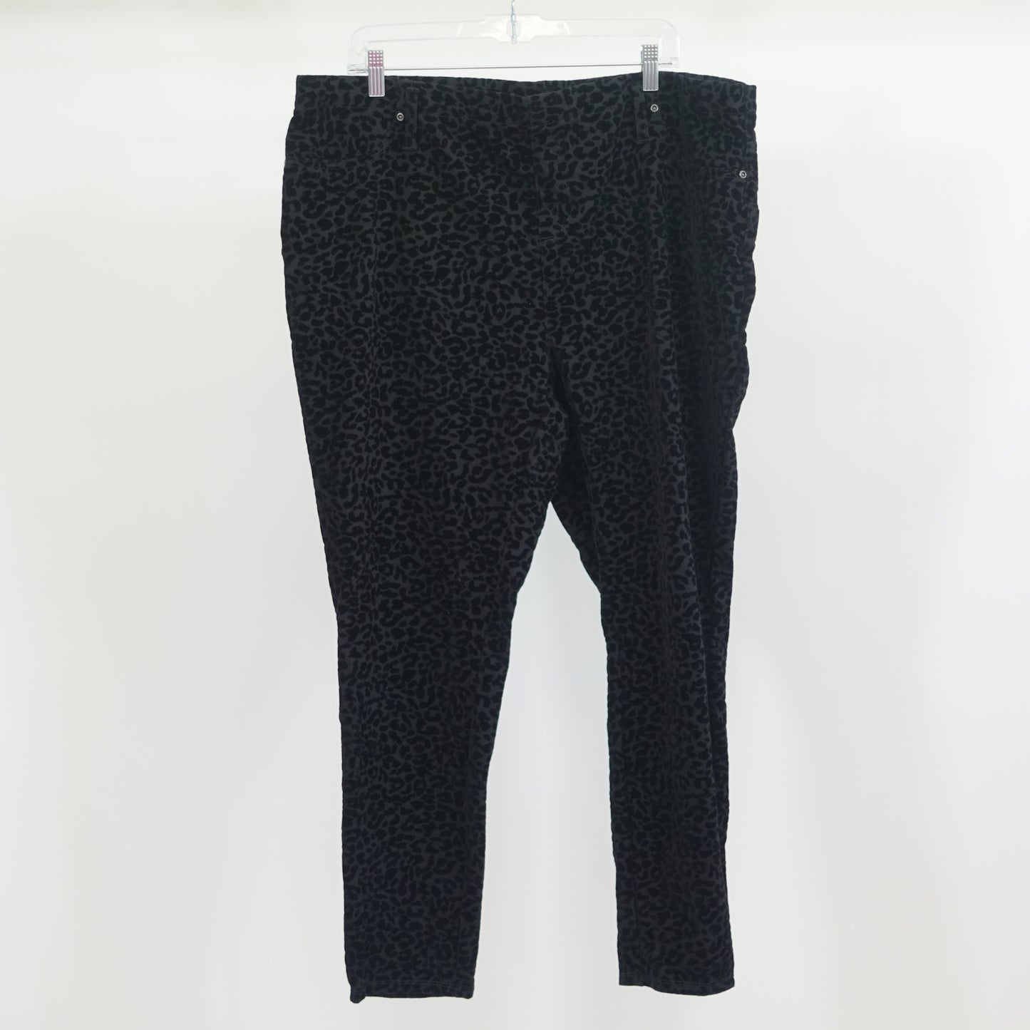 Black Skinny Pants with Black Cheetah Print