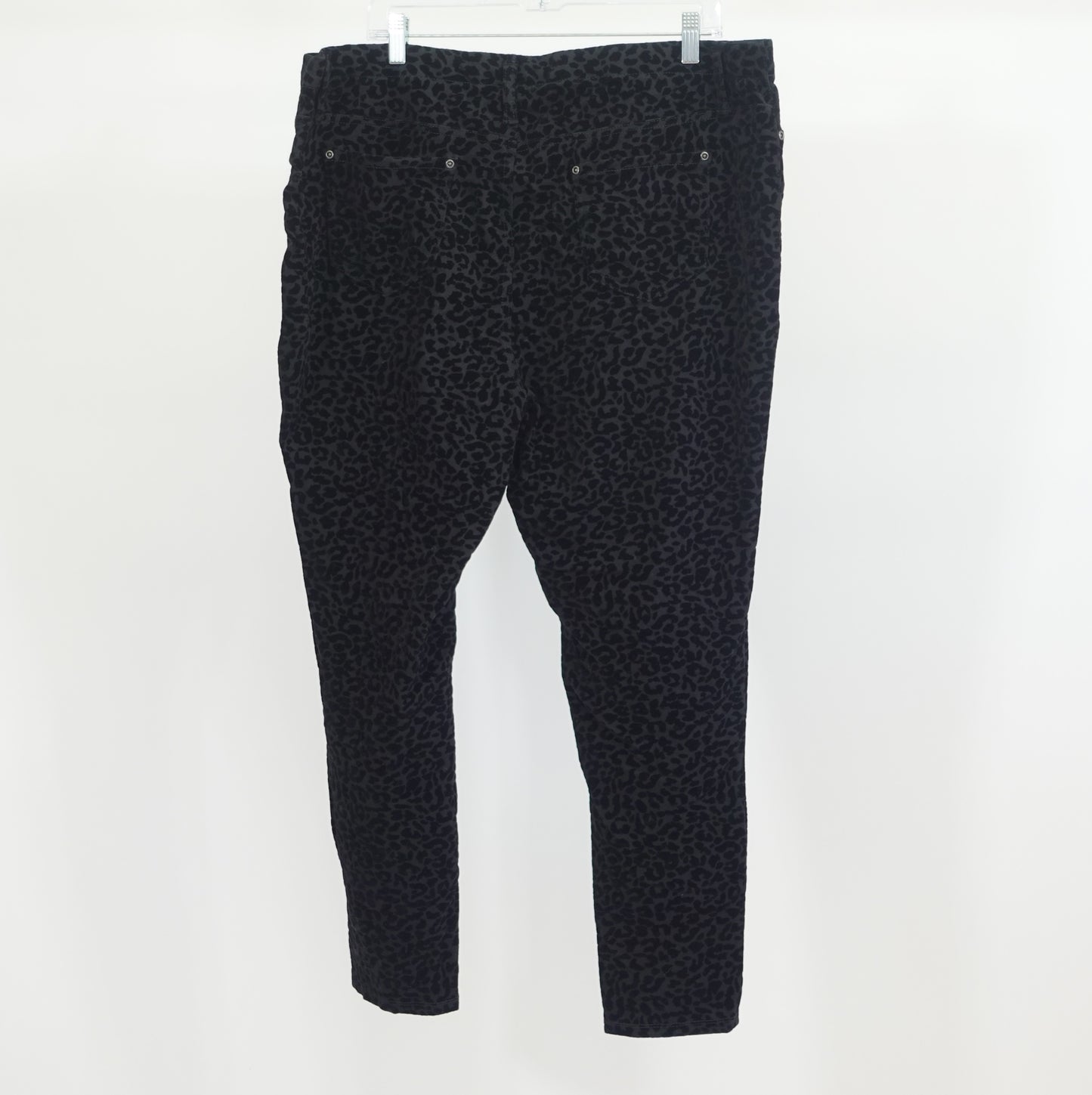 Black Skinny Pants with Black Cheetah Print
