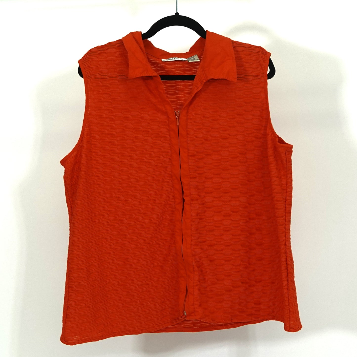 Orange Zip-Up Collared Tank