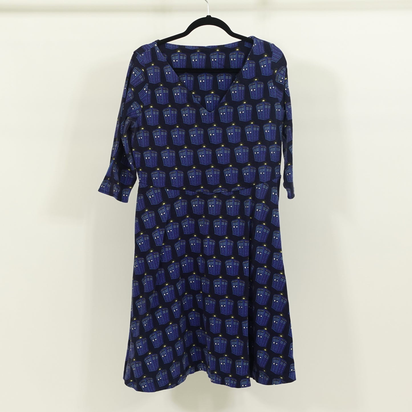 Doctor Who V Neck Fit and Flare Handmade Dress (See Measurements)