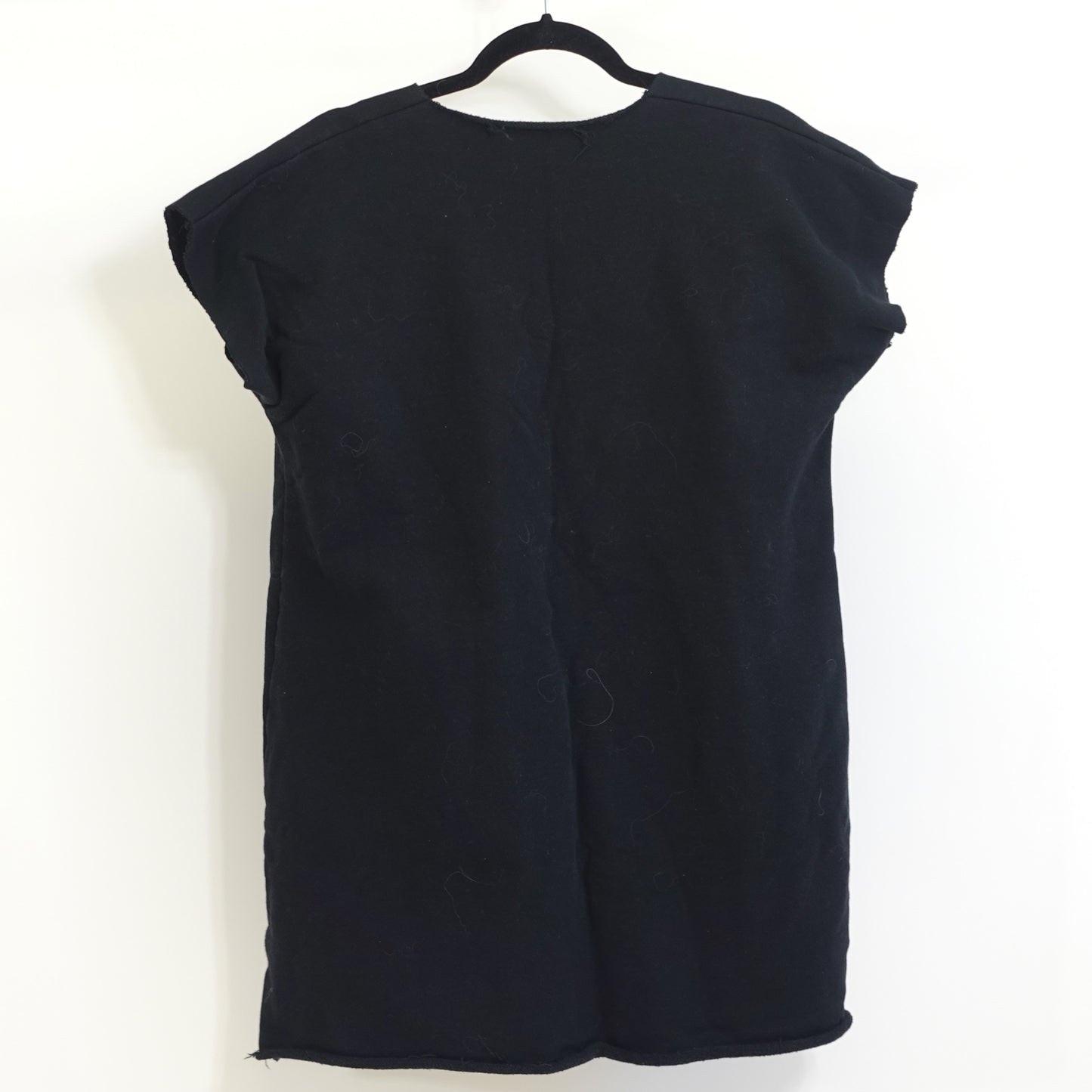 Black Cut-Off Sweatshirt Top