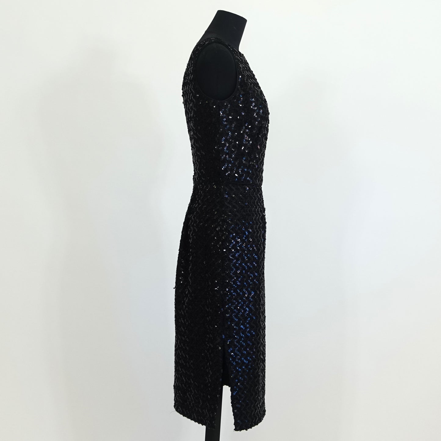 Vintage Black Sequin Sleeveless Dress