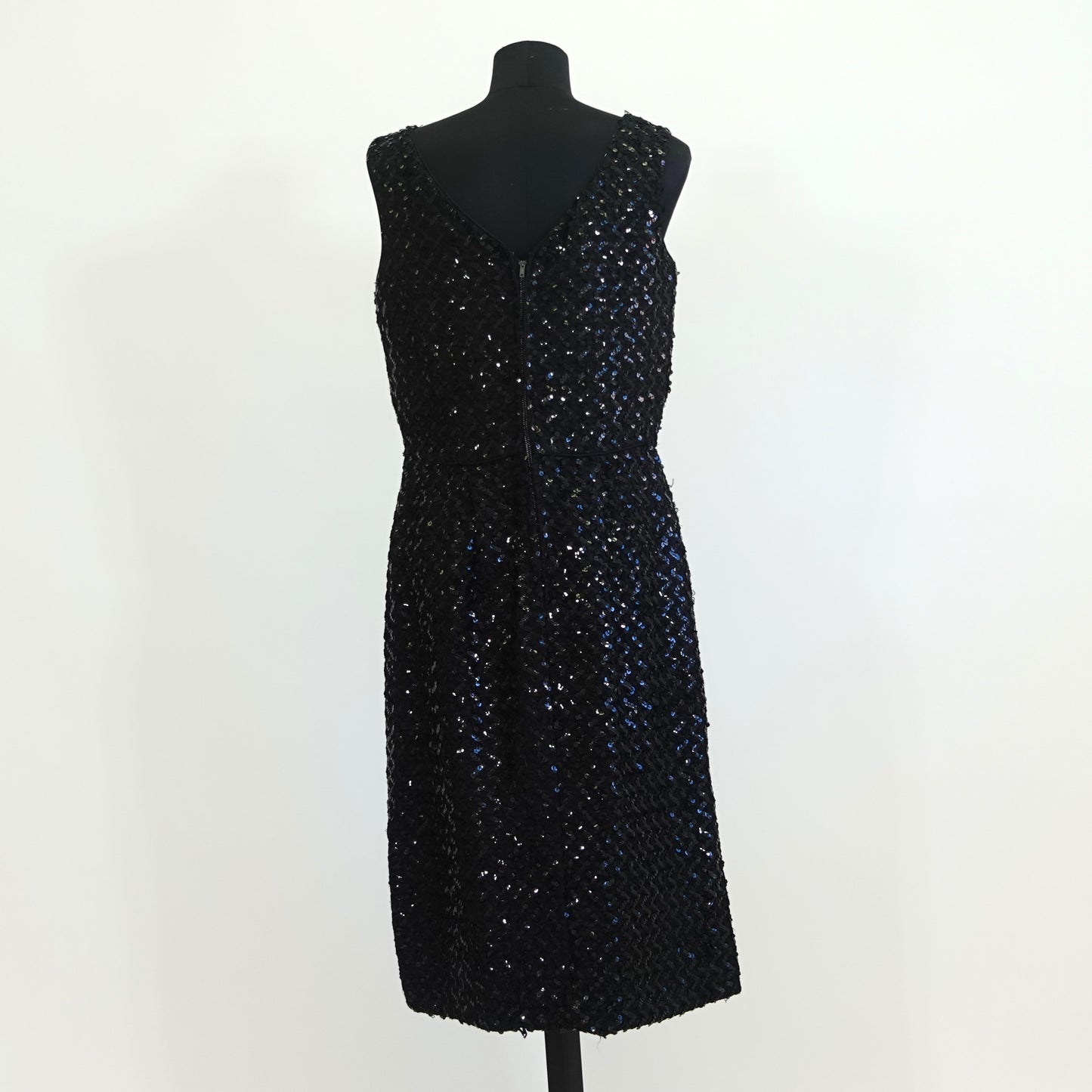Vintage Black Sequin Sleeveless Dress