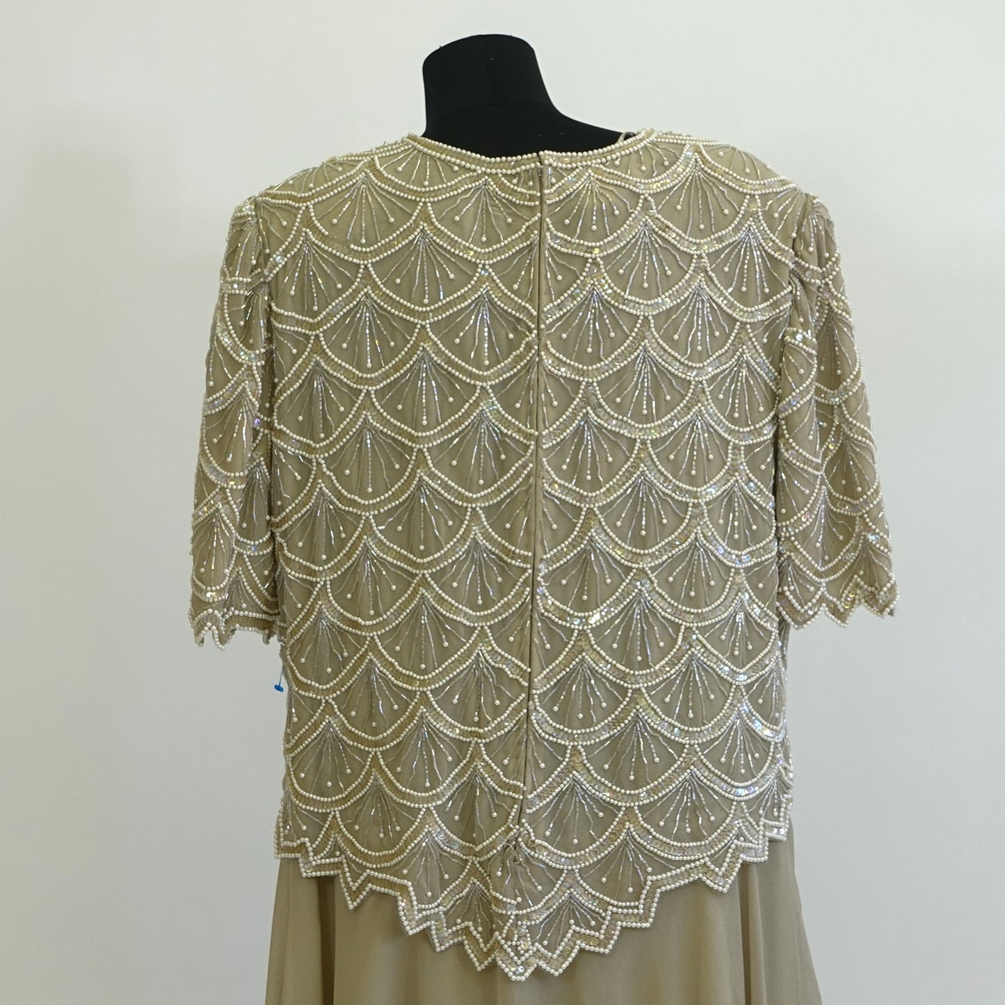 Vintage Beige Beaded Dress