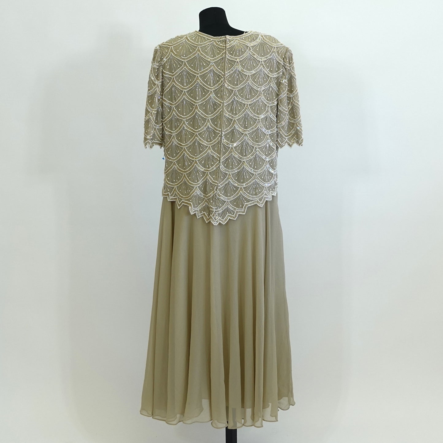 Vintage Beige Beaded Dress