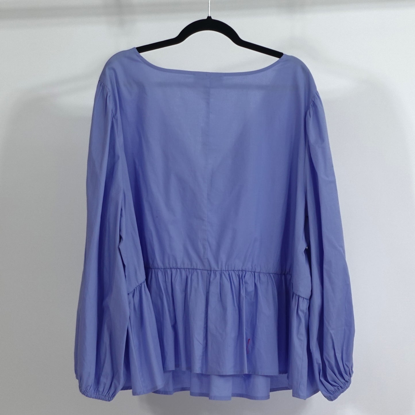 Periwinkle Puff Sleeve Peplum Top NWT