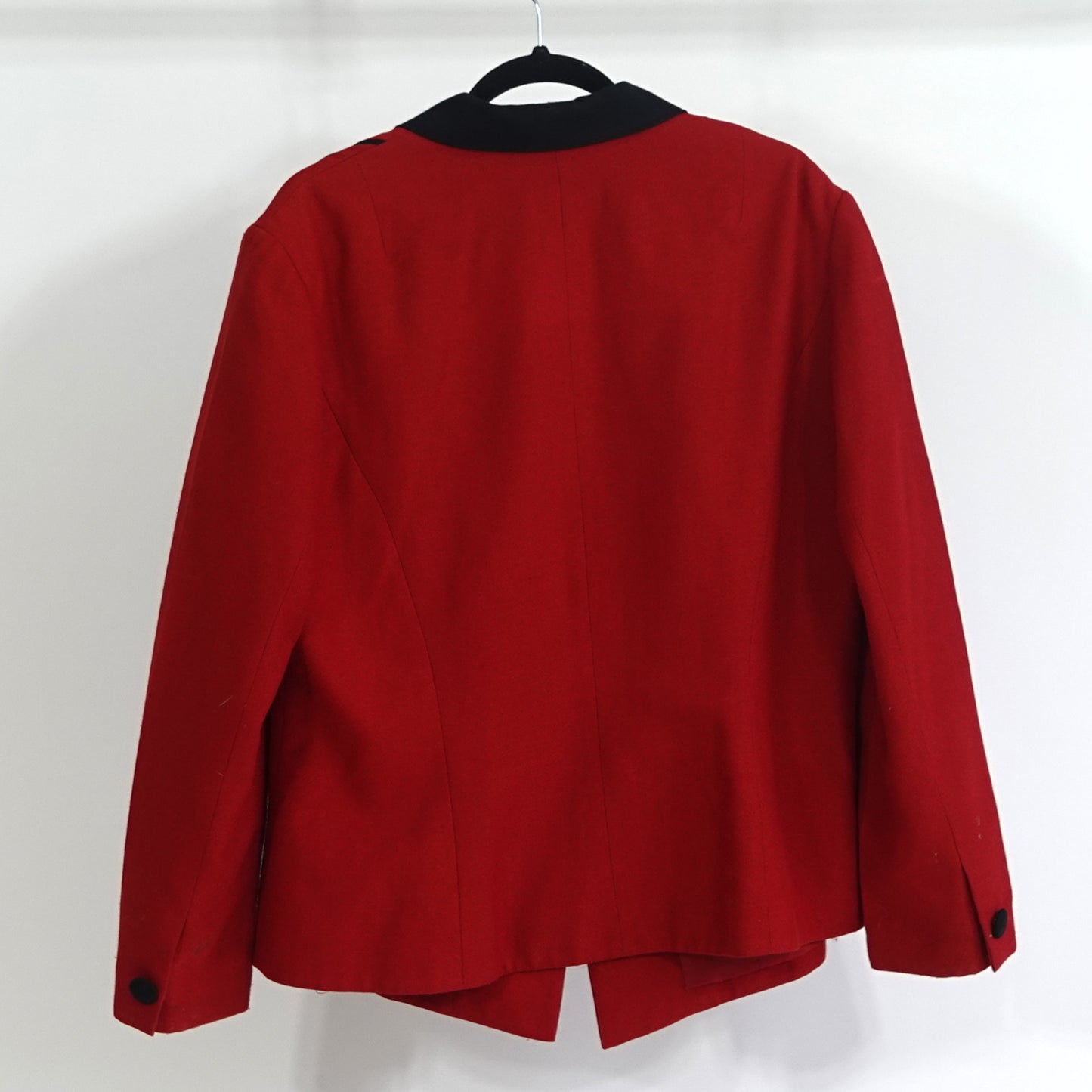 Vintage Red Blazer with Black Details