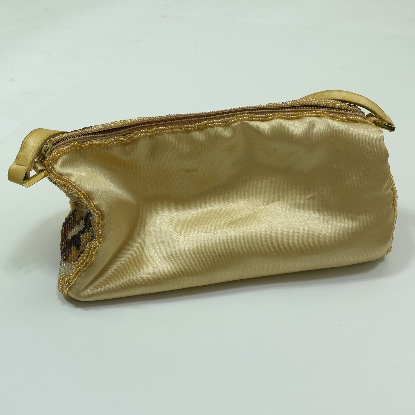 Vintage Beaded Camo Barrel Handbag