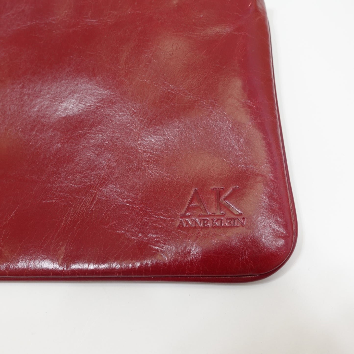 Vintage Red Leather Bag with Gold Chain Strap