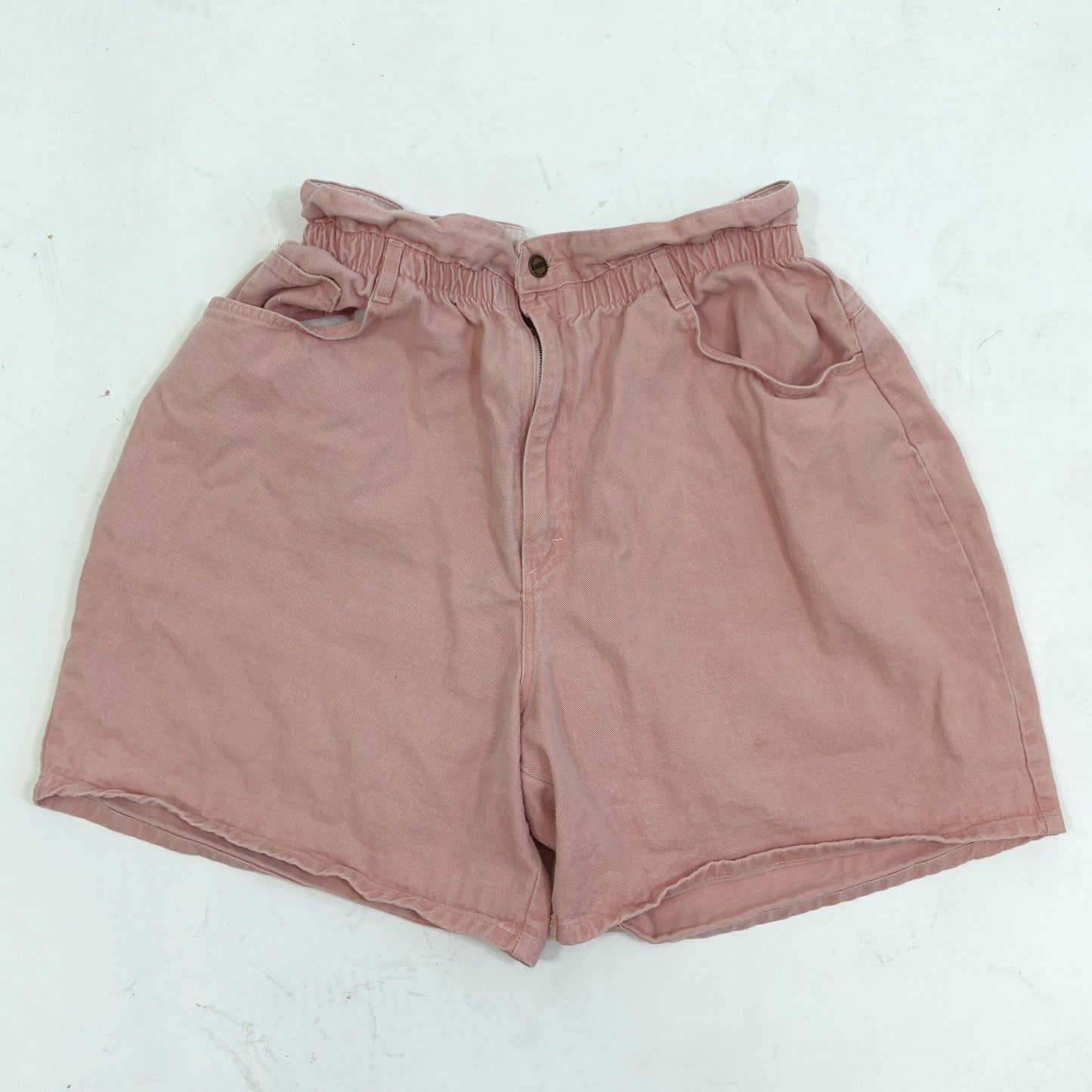 Vintage Pink Mid Length Paperbag Waist Shorts