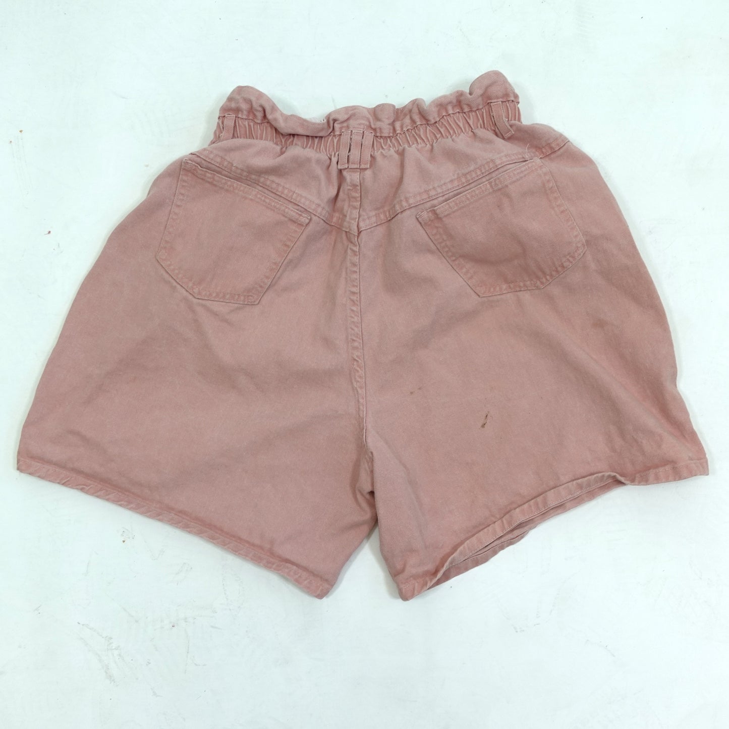 Vintage Pink Mid Length Paperbag Waist Shorts