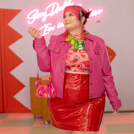 Vintage MetroStyle Pink Leather Jacket