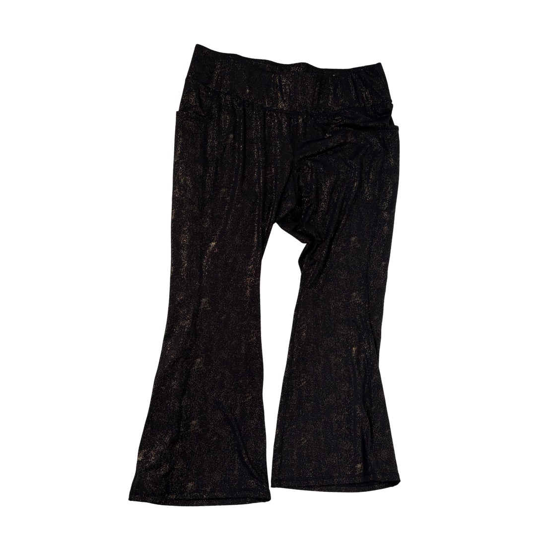 Black and Gold Speckle Yoga Pants with Pockets