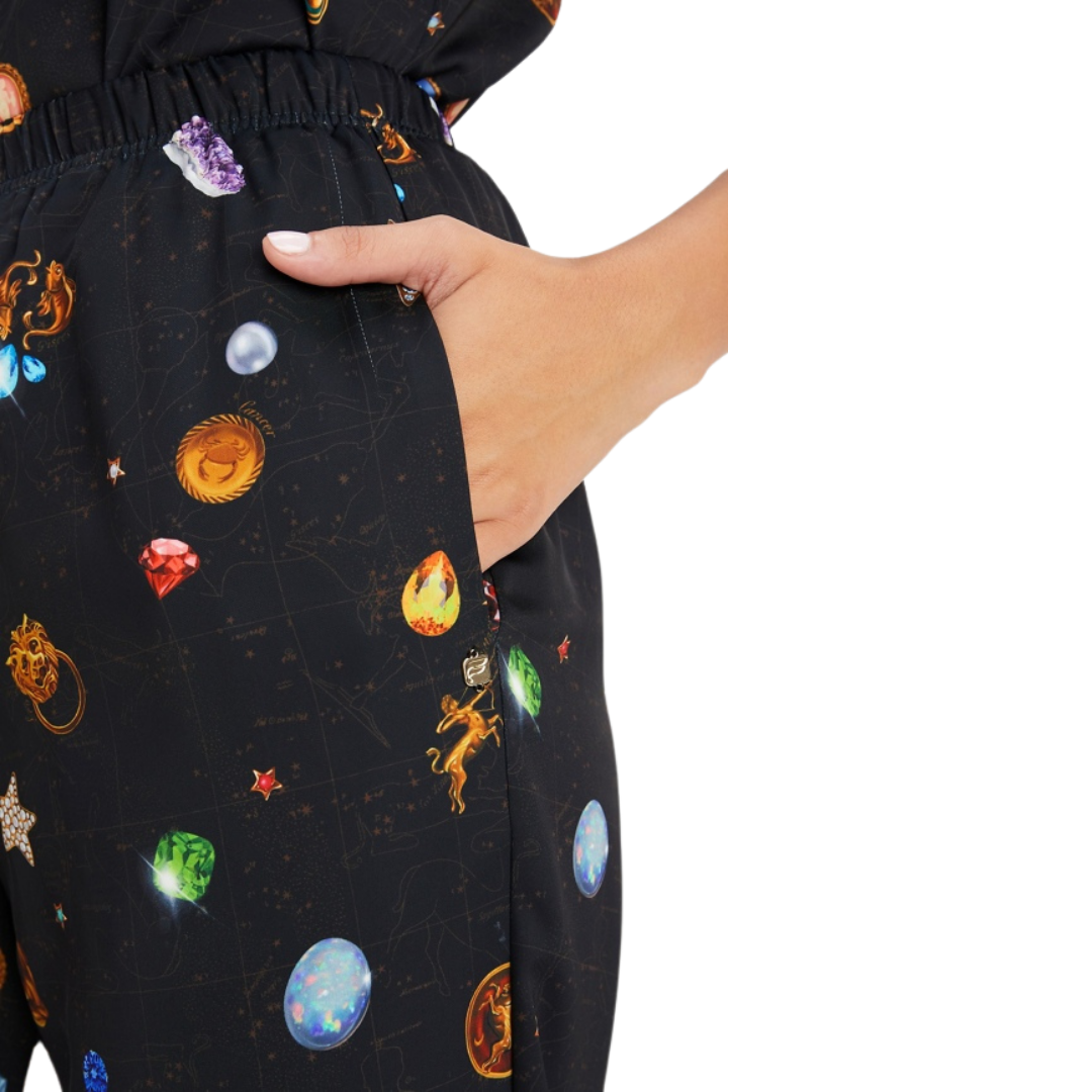 Fabletics Zodiac and Gemstone Print Cropped Pajama Pants