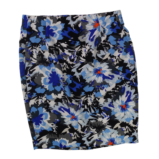 Blue Floral Pencil Skirt