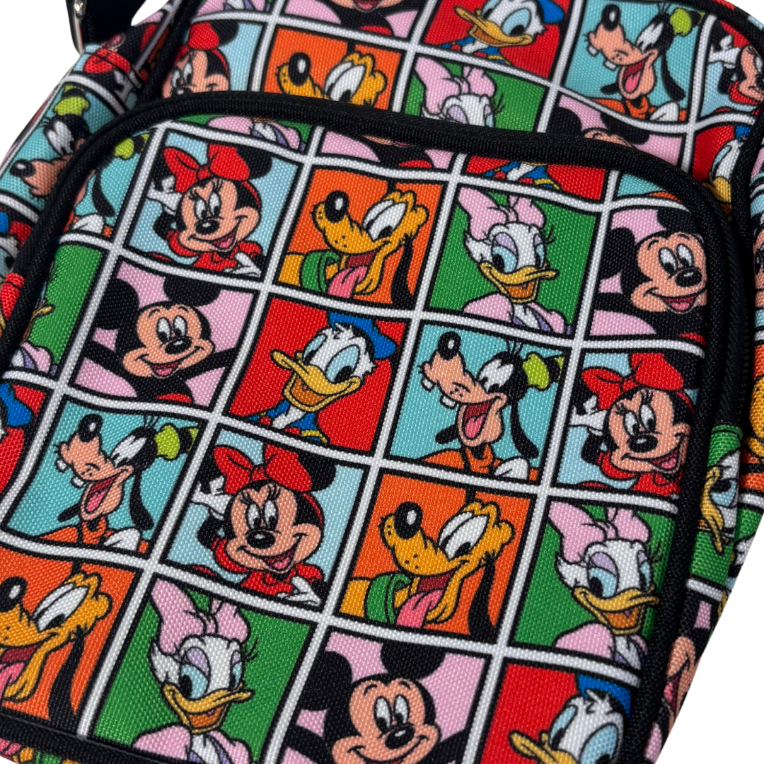 Disney Mickey & Friends Cartoon Panel Crossbody Purse NWT