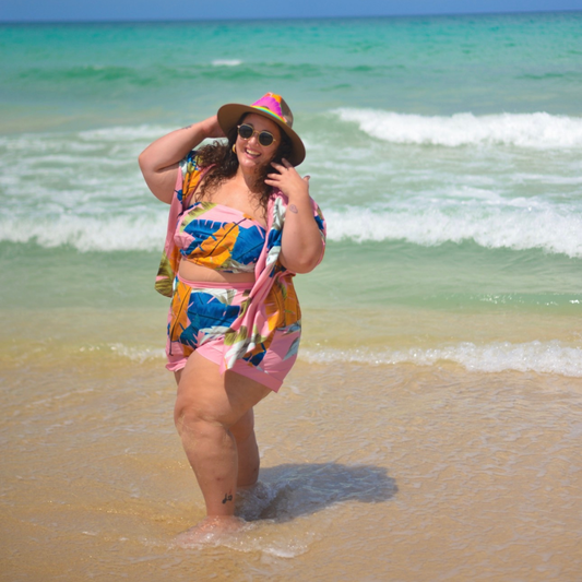 Pink Tropical Print 3 Piece Set